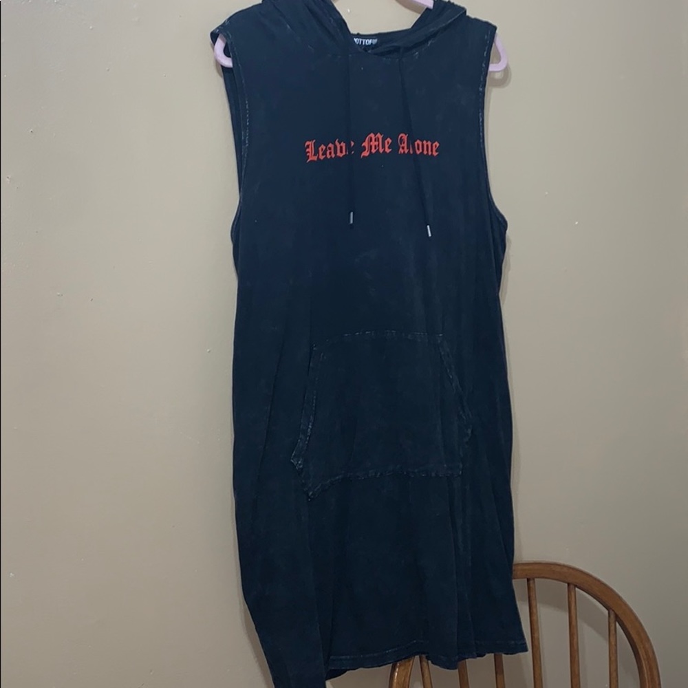 Hot topic acid wash black hoodie dress